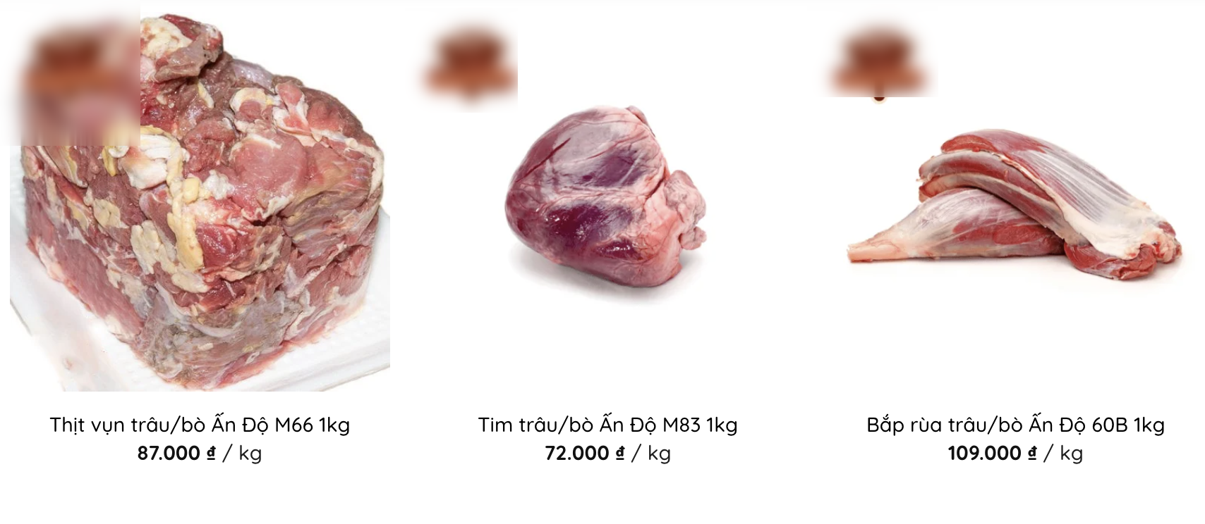 胡志明市一处销售点的进口水牛肉价格